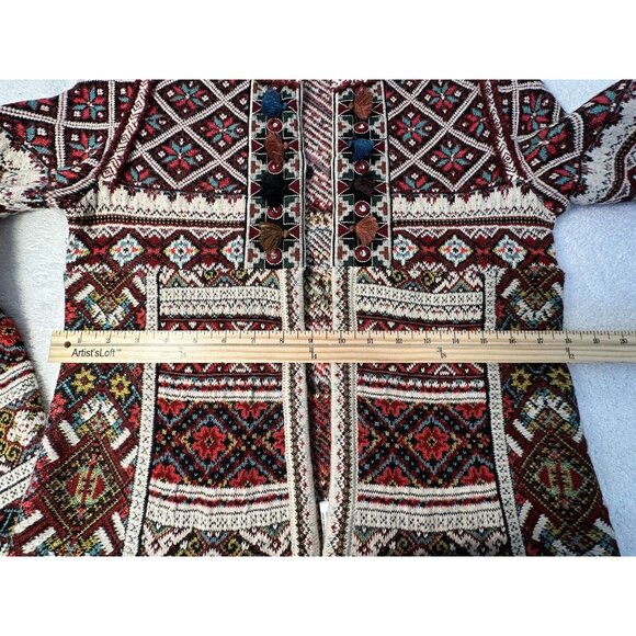 ALDO MARTINS (Anthropologie) Inverness Red Wool/Alpaca Cardigan, Size Small - Picture 12 of 14